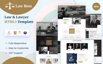 Lawboss Ley y Abogado Plantilla HTML5