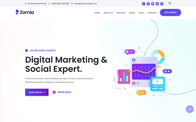 Plantilla HTML5 de marketing digital de Zomia