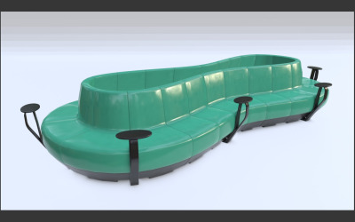 Public Bench Modern made of plastic