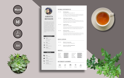 Resume-Arieta Template, Editable