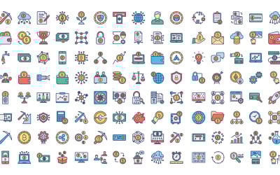 Digital Currency Bitcoin Vector Icons