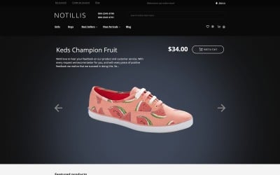 Notillis - Tema Magento reattivo per negozio di scarpe