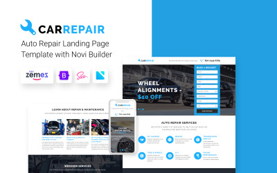 CarRepair - Autoreparatiewerkplaats met ingebouwde Novi Builder-bestemmingspagina-sjabloon