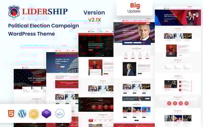 Liderança - Tema WordPress de política, campanha eleitoral e candidato partidário