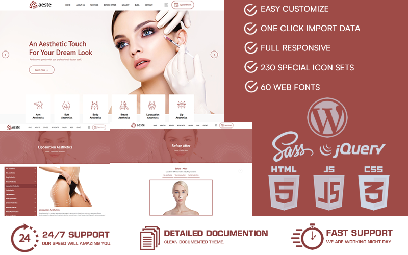 Aeste - Tema de WordPress para cirugía estética y plástica