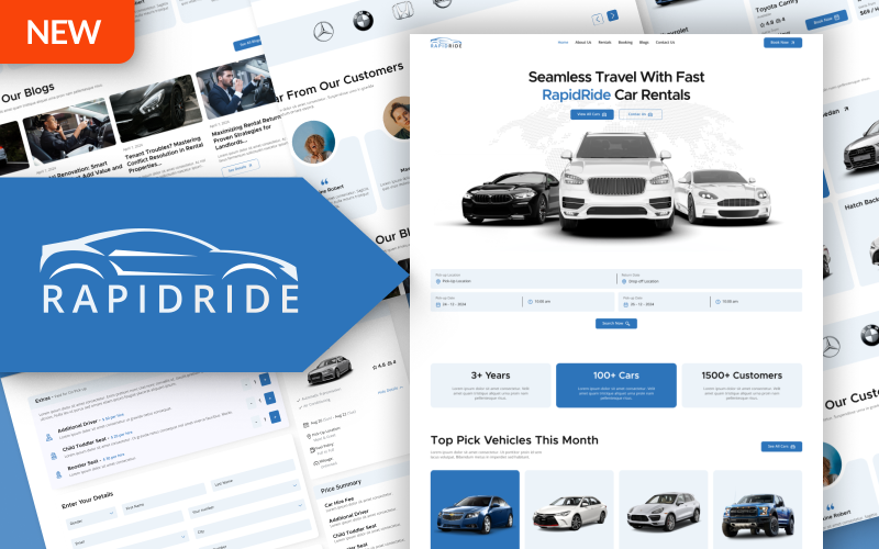 RAPID RIDE - 响应式汽车租赁 HTML 5 网站模板