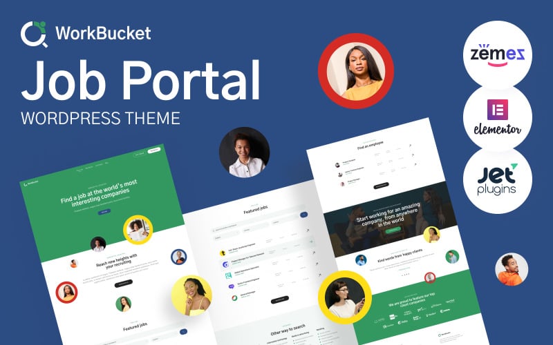 WorkBucket - 工作门户，招聘目录 WordPress 主题