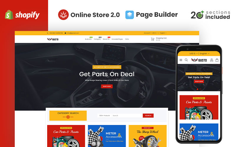 Auto Gusto Parts Store Shopify-thema